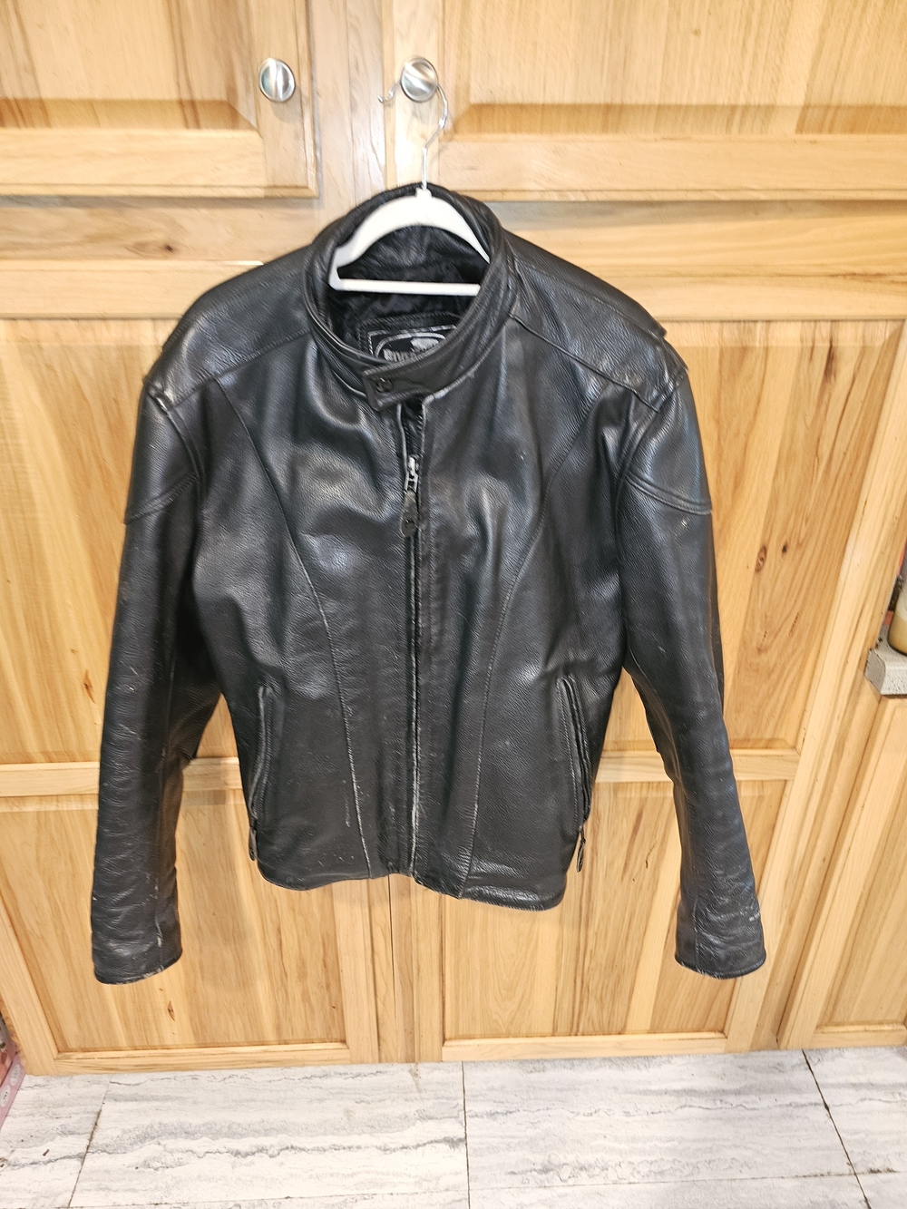 Men's Black Leather Biker Jacket